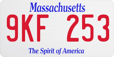 MA license plate 9KF253