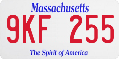 MA license plate 9KF255