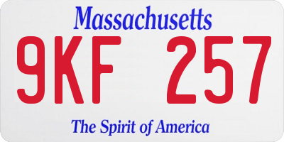 MA license plate 9KF257