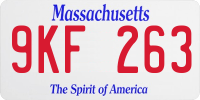 MA license plate 9KF263