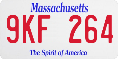 MA license plate 9KF264