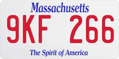 MA license plate 9KF266