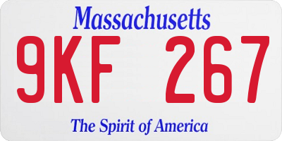 MA license plate 9KF267