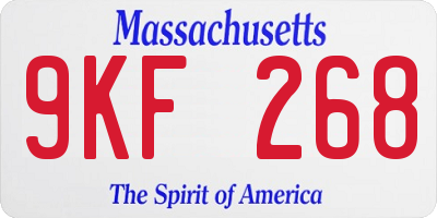 MA license plate 9KF268