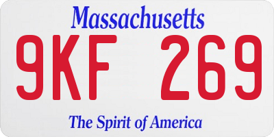 MA license plate 9KF269