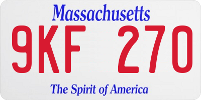 MA license plate 9KF270
