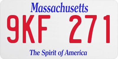 MA license plate 9KF271