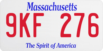 MA license plate 9KF276