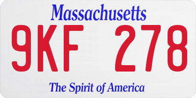 MA license plate 9KF278