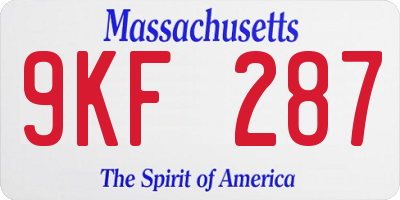 MA license plate 9KF287