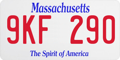 MA license plate 9KF290