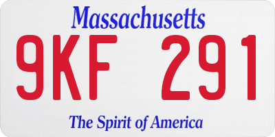 MA license plate 9KF291