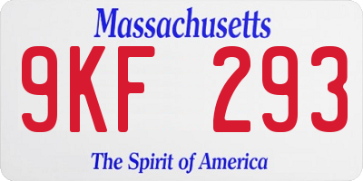 MA license plate 9KF293
