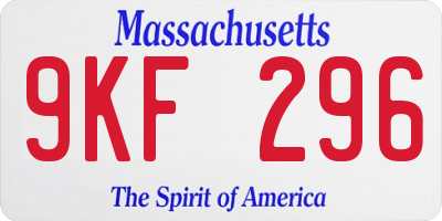 MA license plate 9KF296