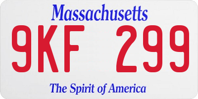 MA license plate 9KF299
