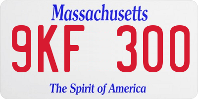 MA license plate 9KF300