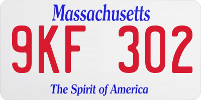 MA license plate 9KF302