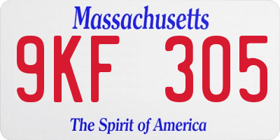 MA license plate 9KF305