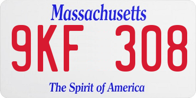 MA license plate 9KF308