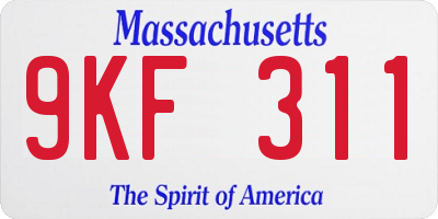 MA license plate 9KF311