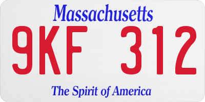 MA license plate 9KF312