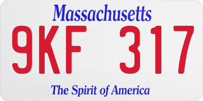 MA license plate 9KF317