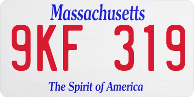 MA license plate 9KF319