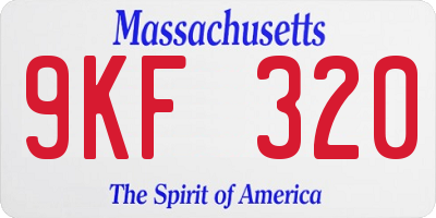 MA license plate 9KF320