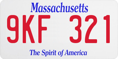 MA license plate 9KF321