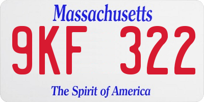 MA license plate 9KF322