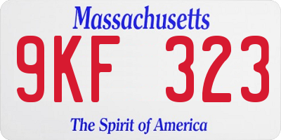 MA license plate 9KF323