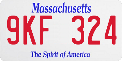 MA license plate 9KF324