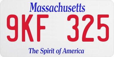 MA license plate 9KF325