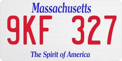 MA license plate 9KF327