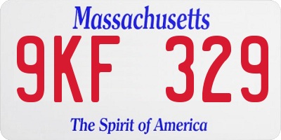 MA license plate 9KF329