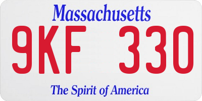 MA license plate 9KF330