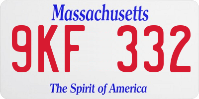 MA license plate 9KF332