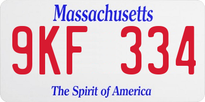 MA license plate 9KF334