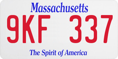 MA license plate 9KF337