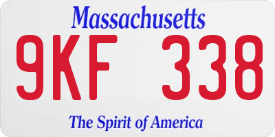 MA license plate 9KF338