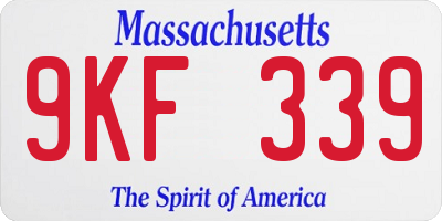 MA license plate 9KF339