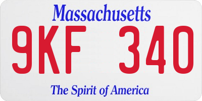 MA license plate 9KF340
