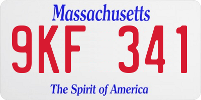 MA license plate 9KF341