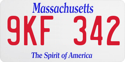 MA license plate 9KF342