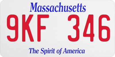 MA license plate 9KF346