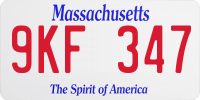 MA license plate 9KF347