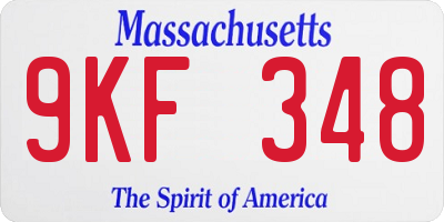 MA license plate 9KF348