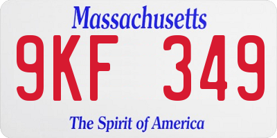 MA license plate 9KF349