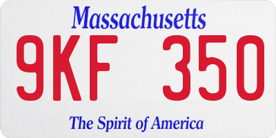 MA license plate 9KF350