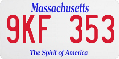 MA license plate 9KF353